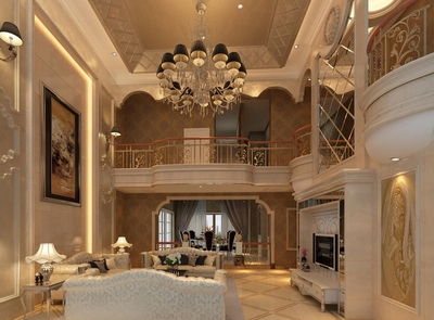 北京山水黔城歐美風情五居室裝修效果圖_305平米60萬裝修設計案例