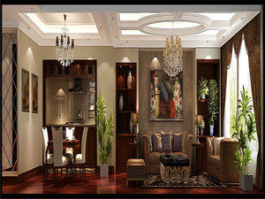 140平米普通戶型美式風(fēng)格家裝裝修圖片設(shè)計(jì)-北京齊裝網(wǎng)裝修效果圖